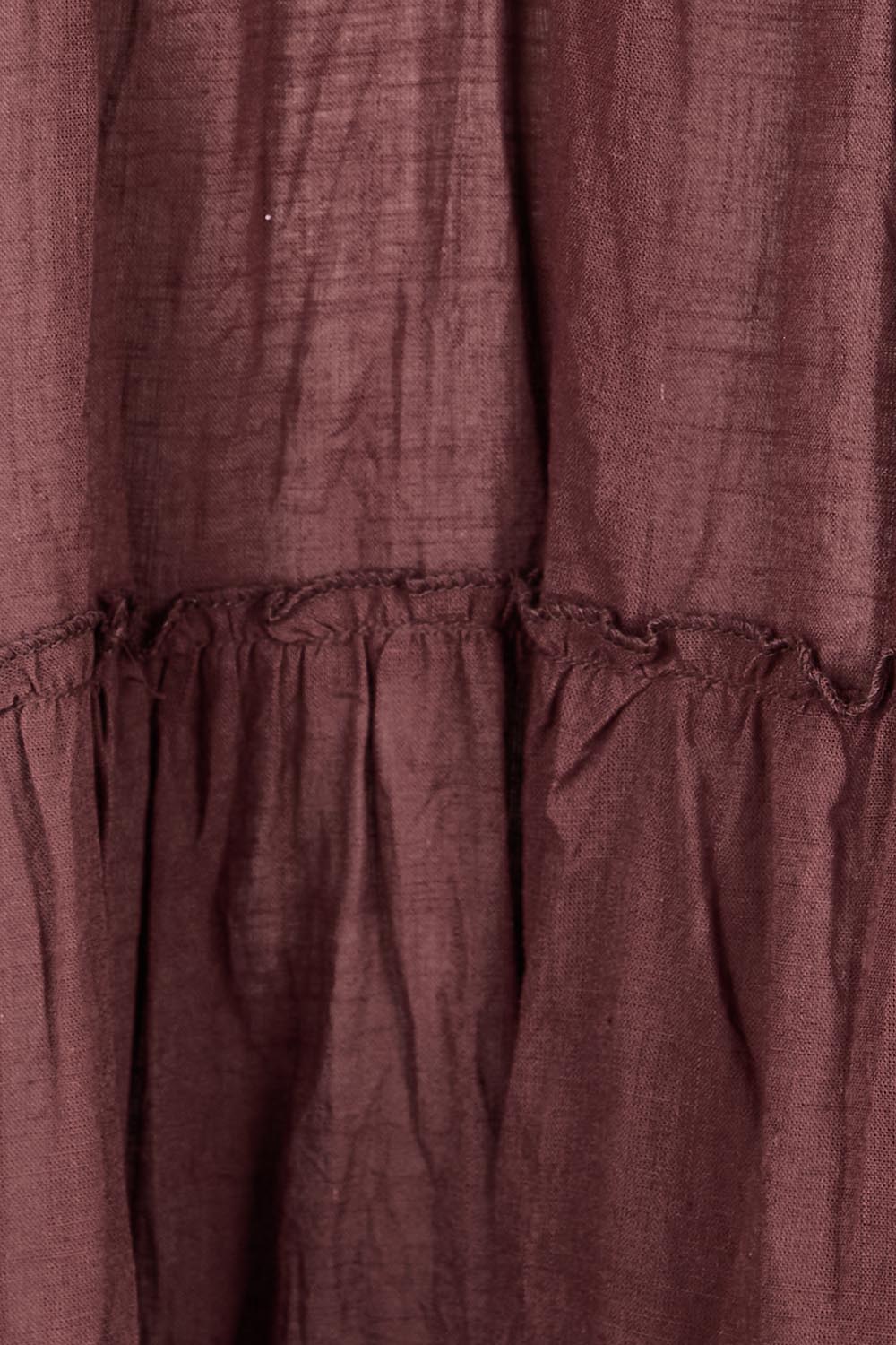 Product shot of the Millie Tiered Dress - Espresso in colour Espresso, showing detail