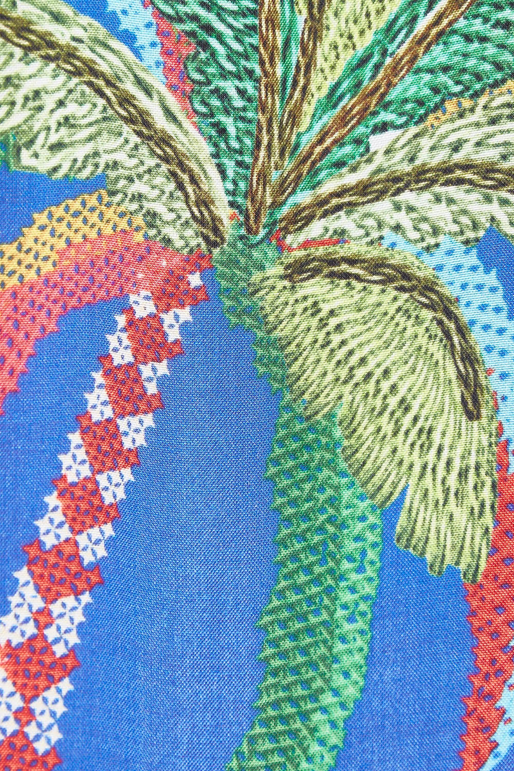 Product shot of the Peregian Tiered Midi Dress in colour Multi (Blue), detail
