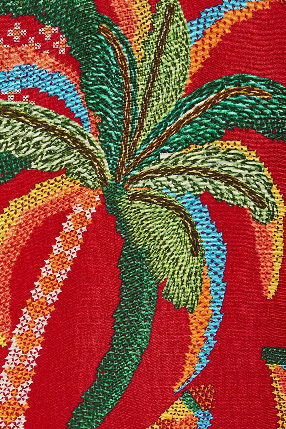 Product shot of the Peregian Dress in colour Melon (Red), detail