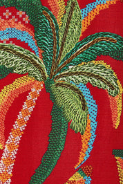 Product shot of the Peregian Dress in colour Melon (Red), detail