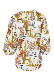 Product shot of the Prairie Cotton Shirt in colour White, from the back