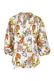 Product shot of the Prairie Cotton Shirt in colour White, from the front