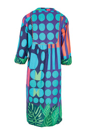 Product shot of the Rhea Midi Dress – Navy in colour Navy, from the back