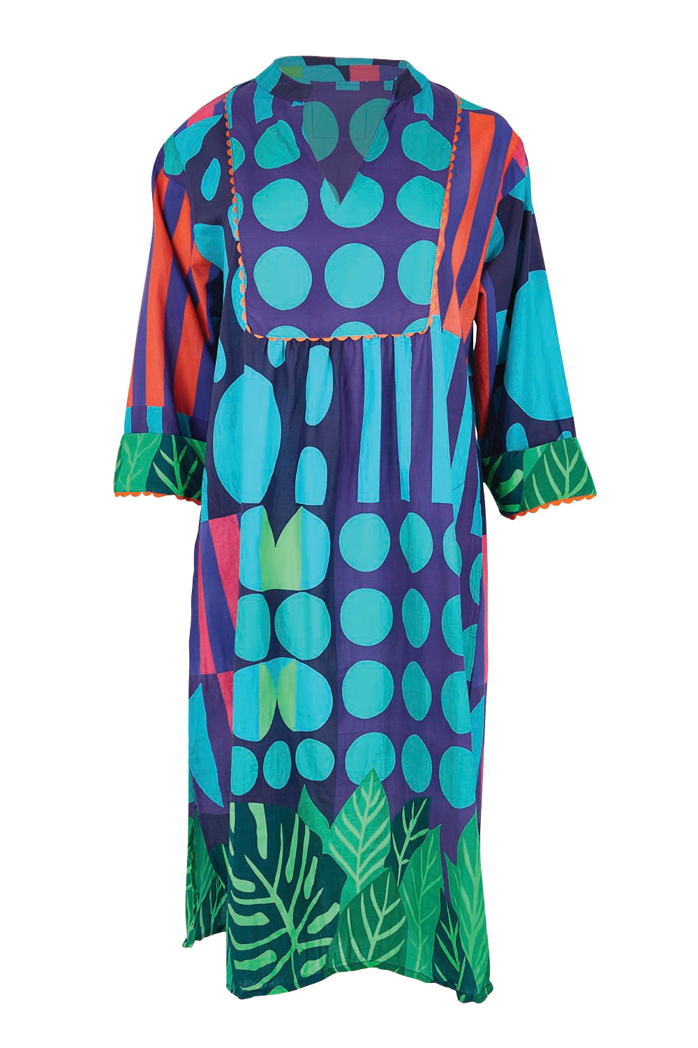 Product shot of the Rhea Midi Dress – Navy in colour Navy, from the front