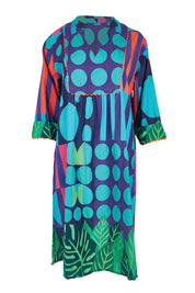 Product shot of the Rhea Midi Dress – Navy in colour Navy, from the front