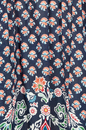 Product shot of the Sarah Midi Dress in colour Navy (Blue), detail