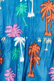 Product shot of the Shamira Cotton Dress in colour Navy (Blue), detail