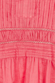 Product shot of the Shayna Cotton Button Dress in colour Geranium (Pink), detail