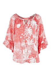 Product shot of the Tahiti Top in colour Red (Red), from the front