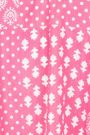 Product shot of the Talei Cotton Top in colour Musk (Pink), detail
