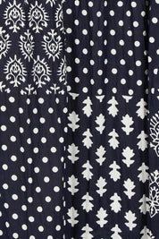 Product shot of the Talei Cotton Sundress in colour Navy (Blue), detail