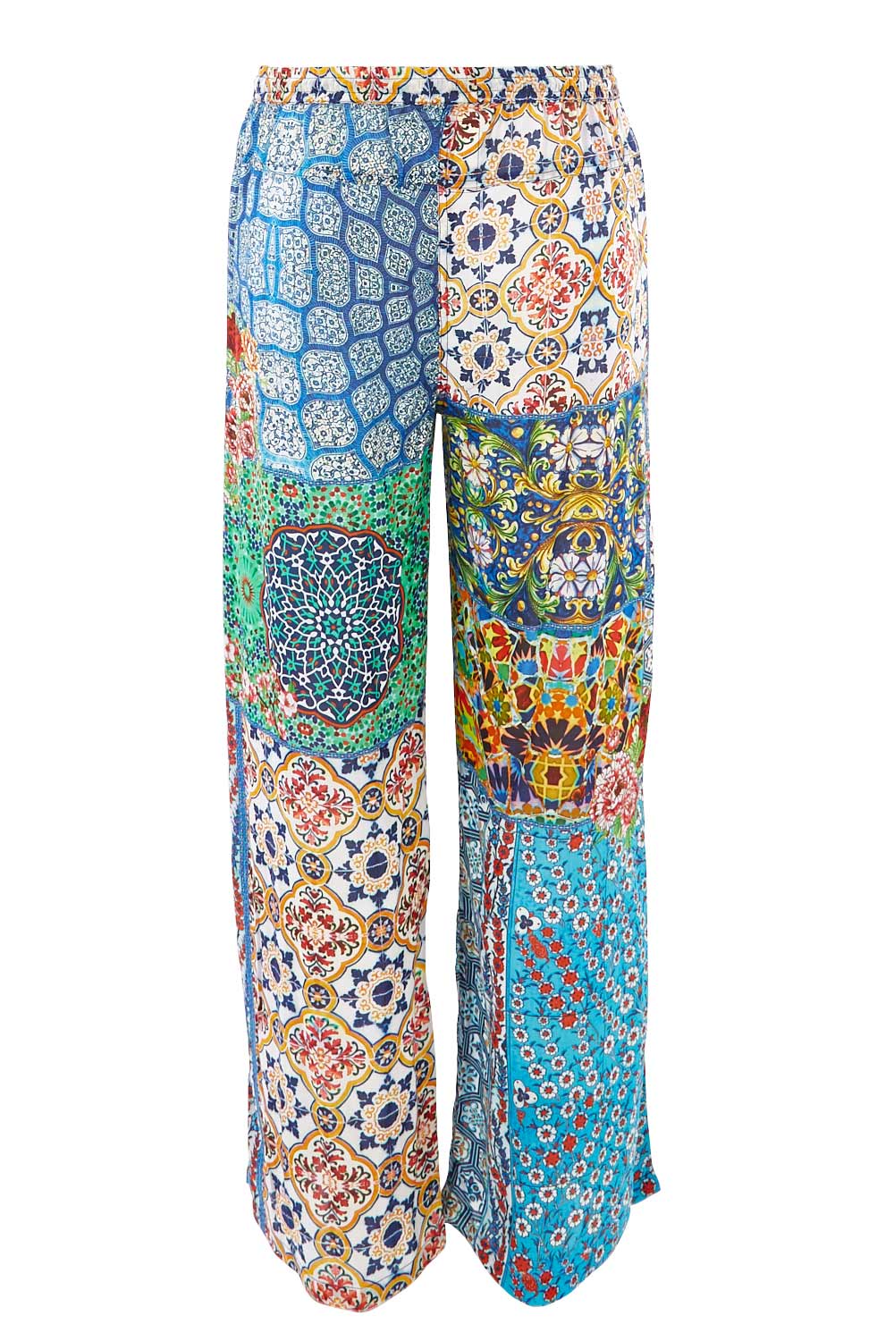 Product shot of the Tangier Pant in colour Print (Blue), from the back