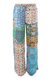 Product shot of the Tangier Pant in colour Print (Blue), from the back
