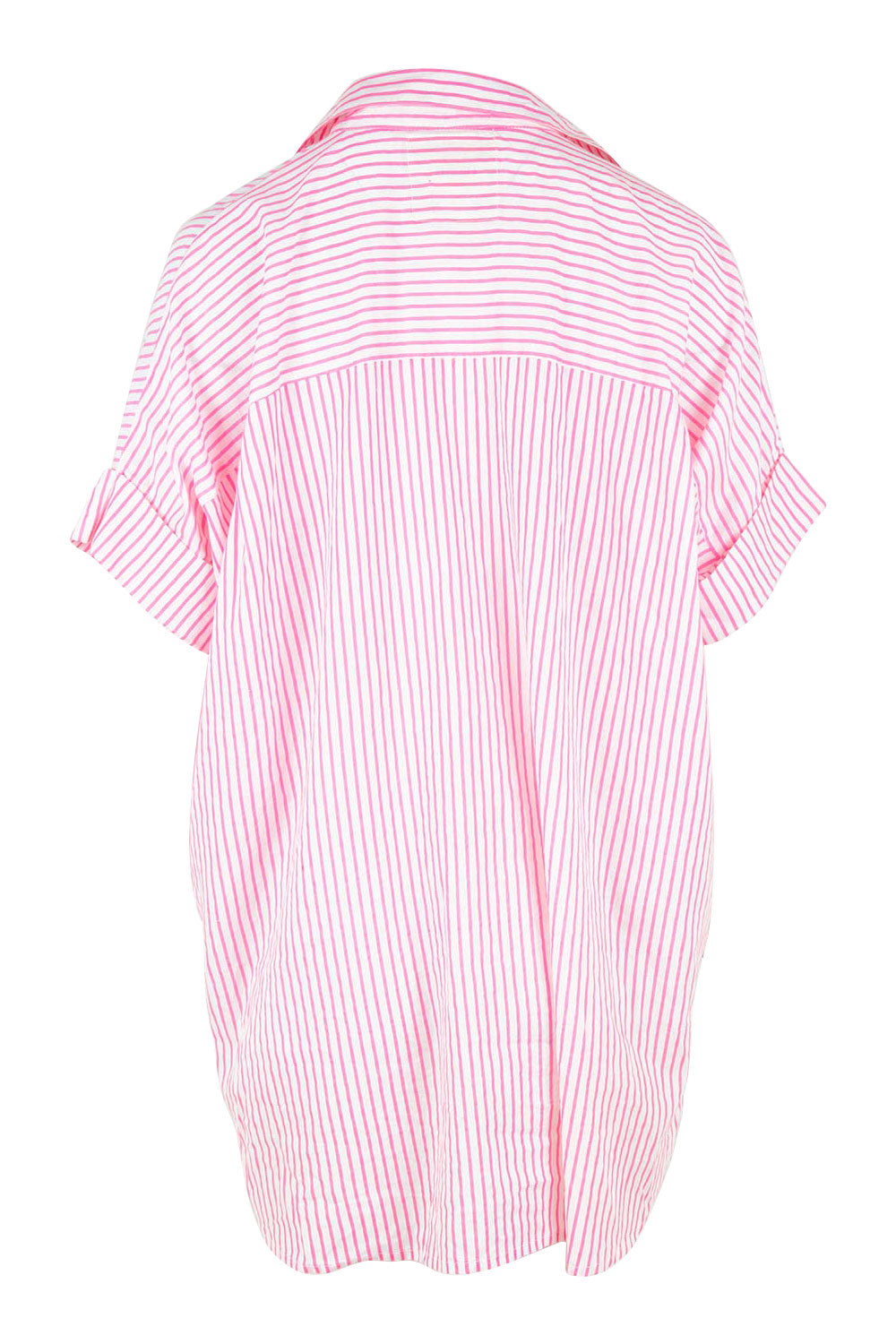 Product shot of the Tillie Cotton Shirt in colour Candy (Pink), from the back