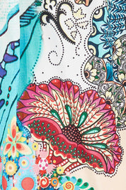 Product shot of the Tyra Top in colour Print (Blue), detail