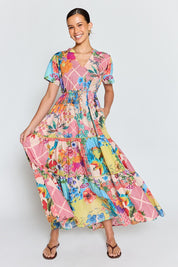 Model Genericm wearing size sample of the Willow Midi Dress – Print in colour Print, from the front