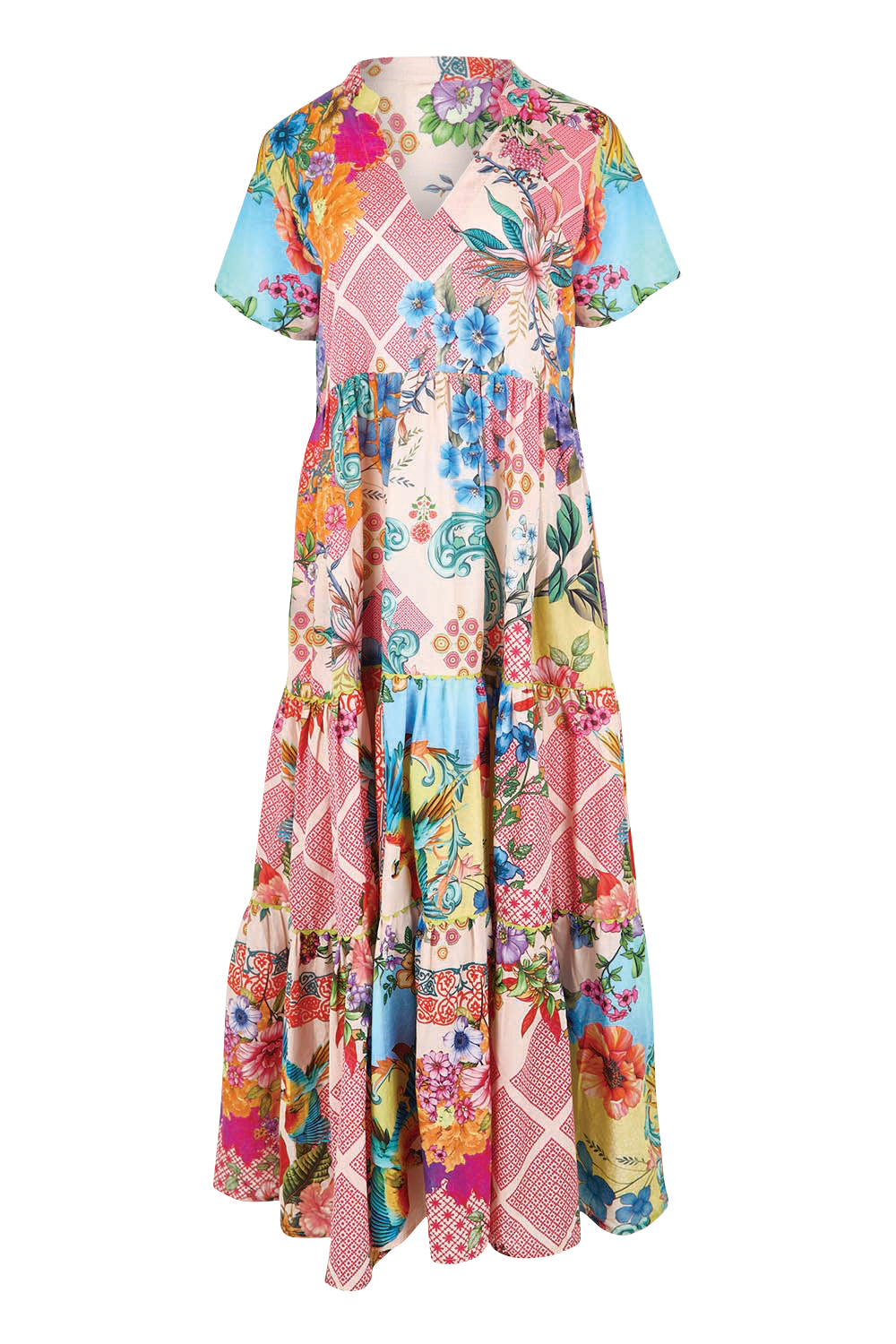 Product shot of the Willow Midi Dress – Print in colour Print, from the front
