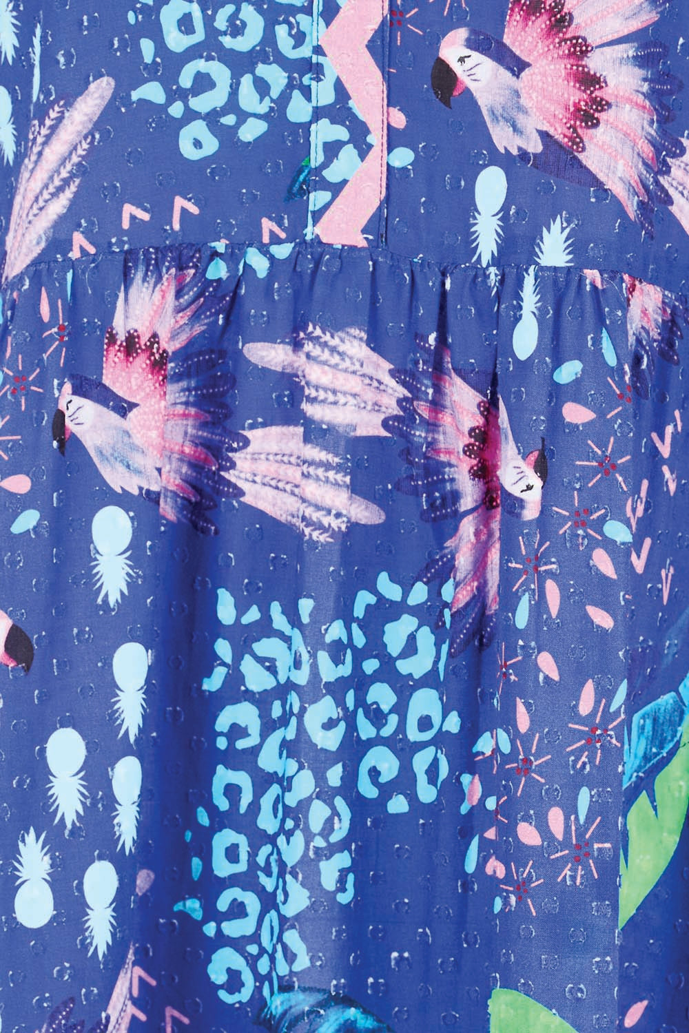 Product shot of the Yasmin Midi Dress – Ocean in colour Ocean, showing detail