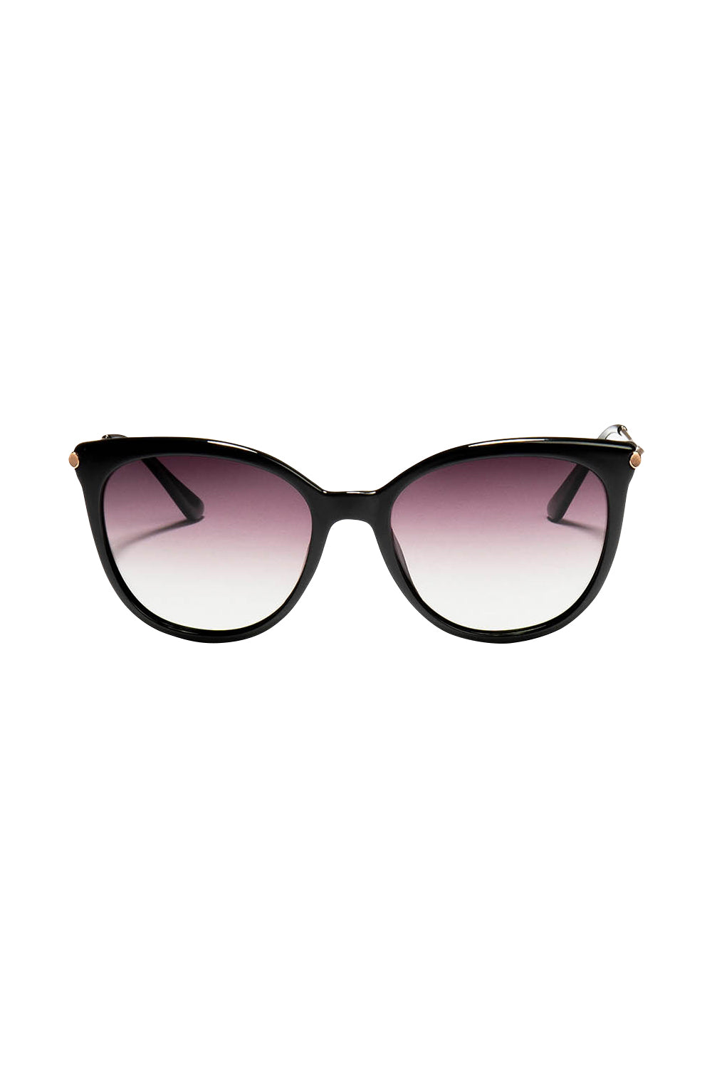 Product shot of the Ashley Sunglasses in colour Black (Black), from the front