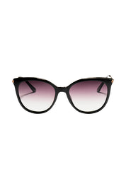 Product shot of the Ashley Sunglasses in colour Black (Black), from the front