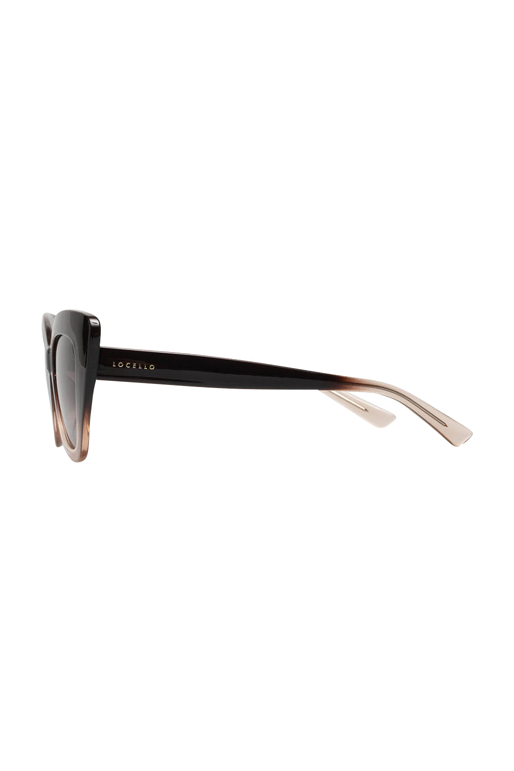 Product shot of the Eden Sunglasses in colour Ombrebrown, detail