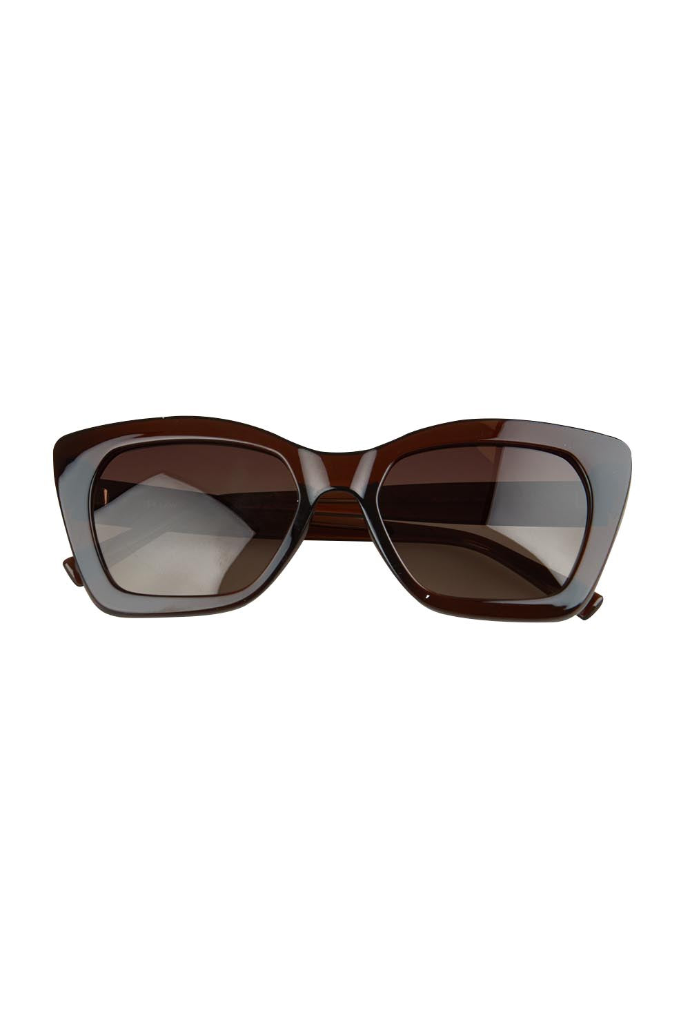 Product shot of the Layla Sunglasses in colour Crystbrown, from the front