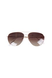 Product shot of the Mara Sunglasses in colour Gold (Metallics), from the front