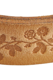 Product shot of the Kylie Leather Belt in colour Natural, detail