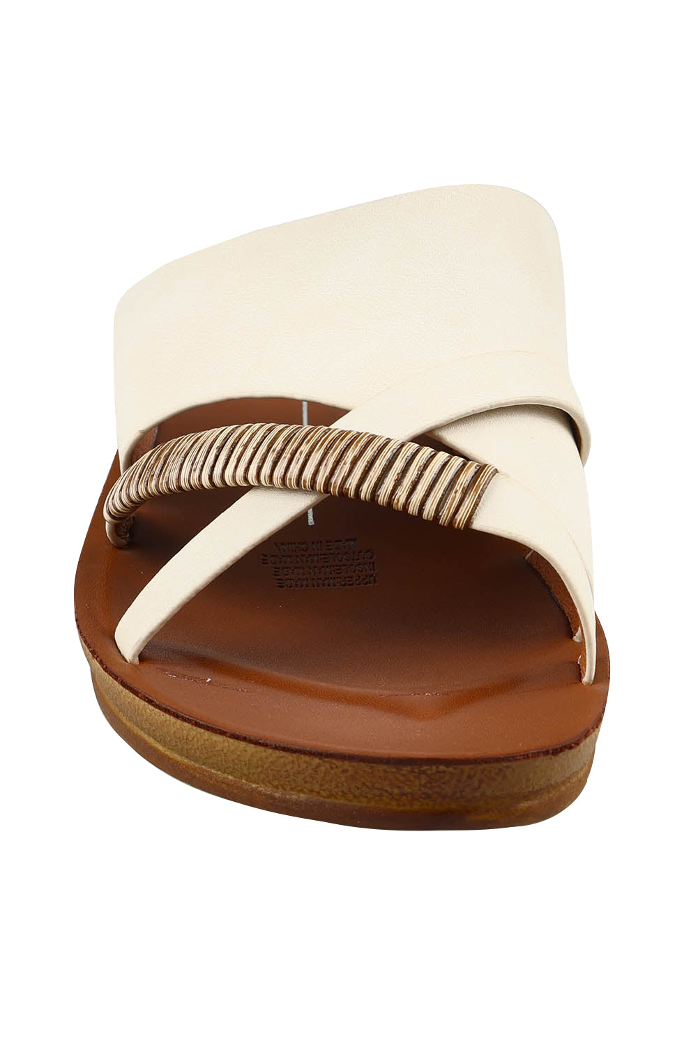 Product shot of the Bride Slide in colour Bone, detail