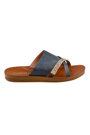 Product shot of the Bride Slide in colour Navy (Blue), from the front