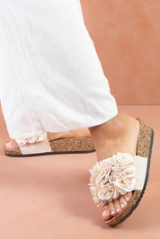 Product shot of the Corsage Slide - Natural in colour Natural, from the front