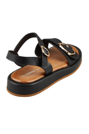 Product shot of the Granada Sandal in colour Black (Black), from the back