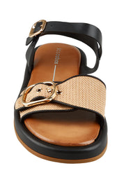 Product shot of the Granada Sandal in colour Caramel, detail