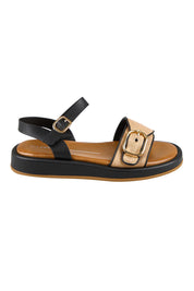 Product shot of the Granada Sandal - Caramel in colour Caramel, from the front