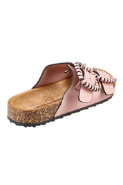 Product shot of the Jirona Slide - Pink in colour Pink, from the back