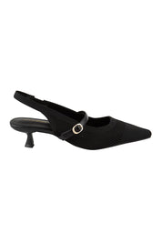 Product shot of the Kiti Heel - Black in colour Black, from the front