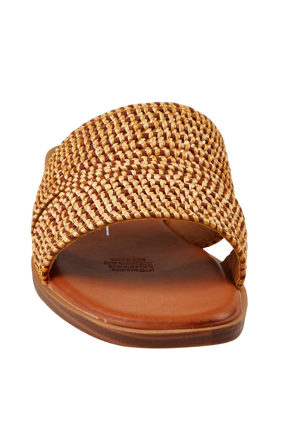 Product shot of the Las Slide in colour Caramel, detail