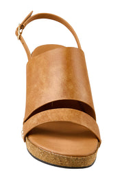 Product shot of the Maribel Heel - Brandy in colour Brandy, showing detail