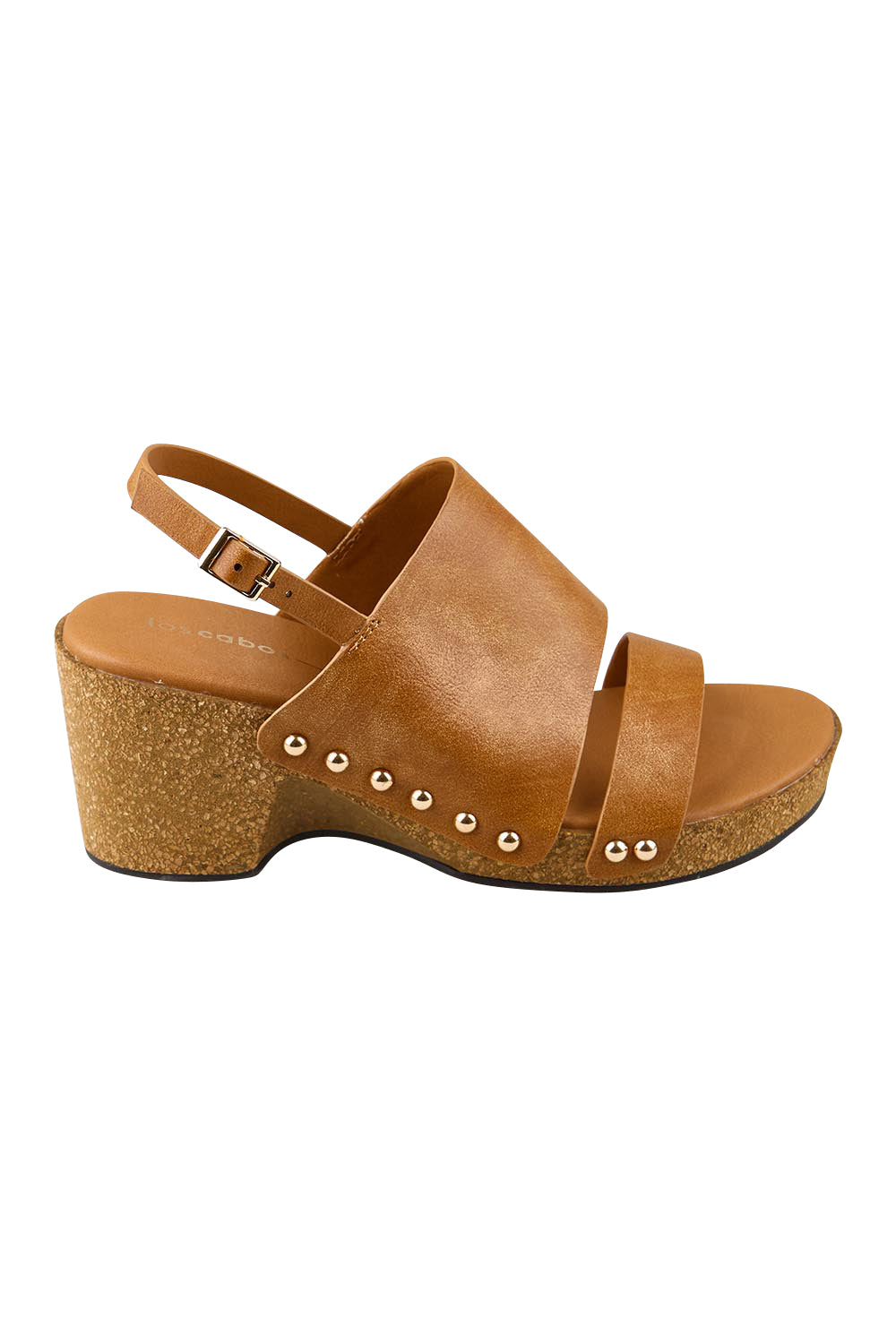 Product shot of the Maribel Heel - Brandy in colour Brandy, from the front