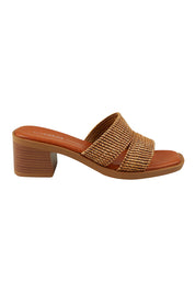 Product shot of the Merida Slip On Heel in colour Chocolate, from the front