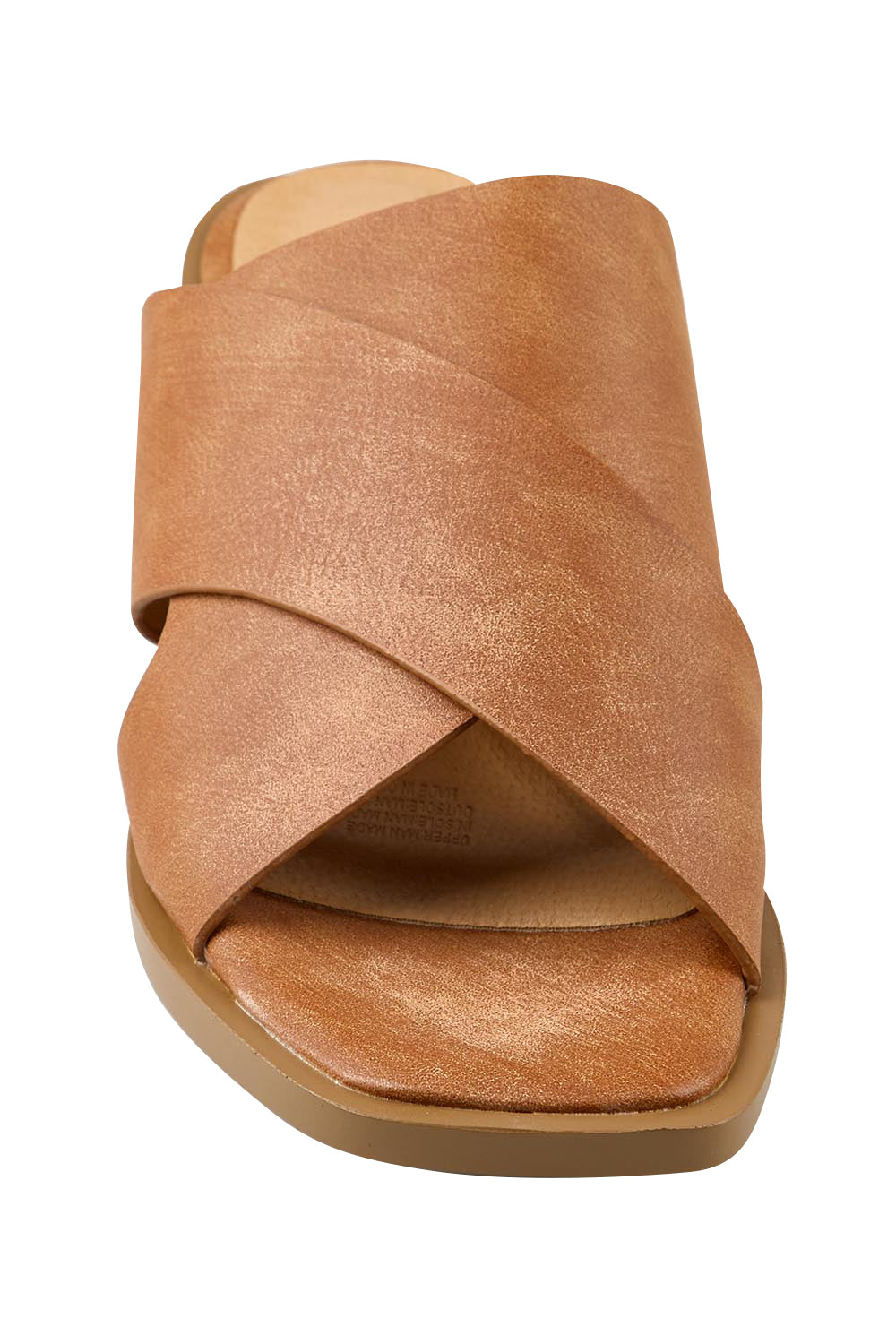 Product shot of the Meri Heel - Chocolate in colour Chocolate, showing detail