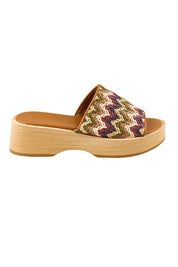 Product shot of the Seli Slide - Brownmulti in colour Brownmulti, from the front
