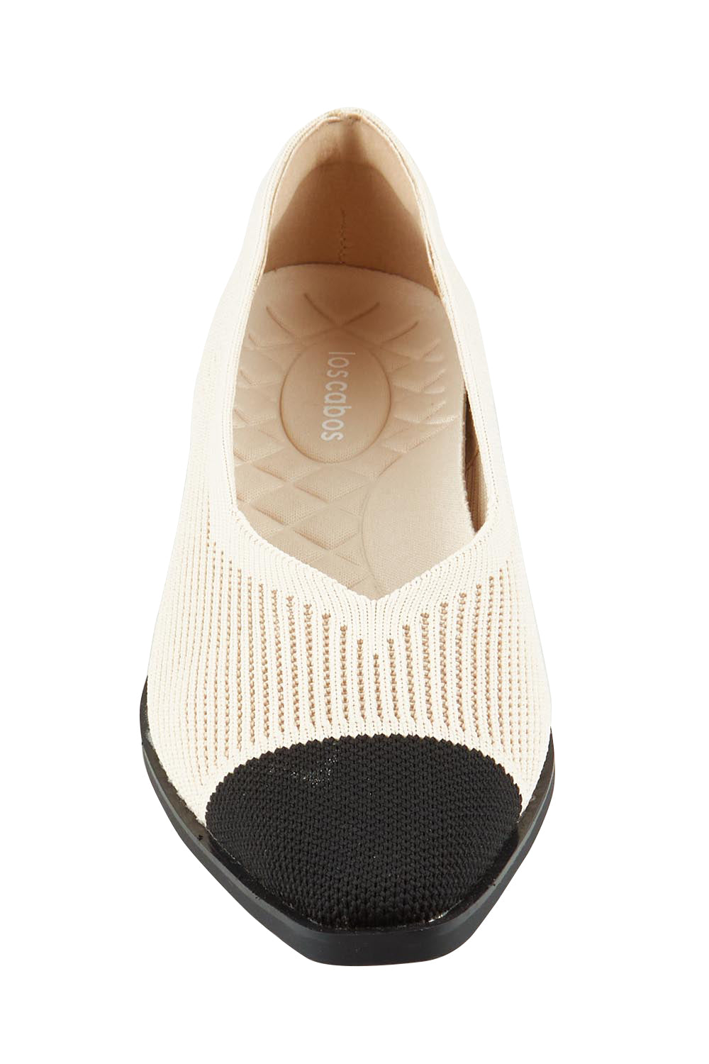 Product shot of the Syracus Fly Knit Washable Flat in colour TaupeBlack, detail