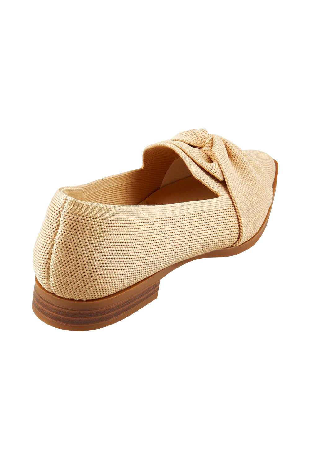 Product shot of the Syretia Fly Knit Washable Flat in colour Caramel, from the back