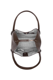 Product shot of the Sutton Shoulder Bag in colour Chocolate, detail