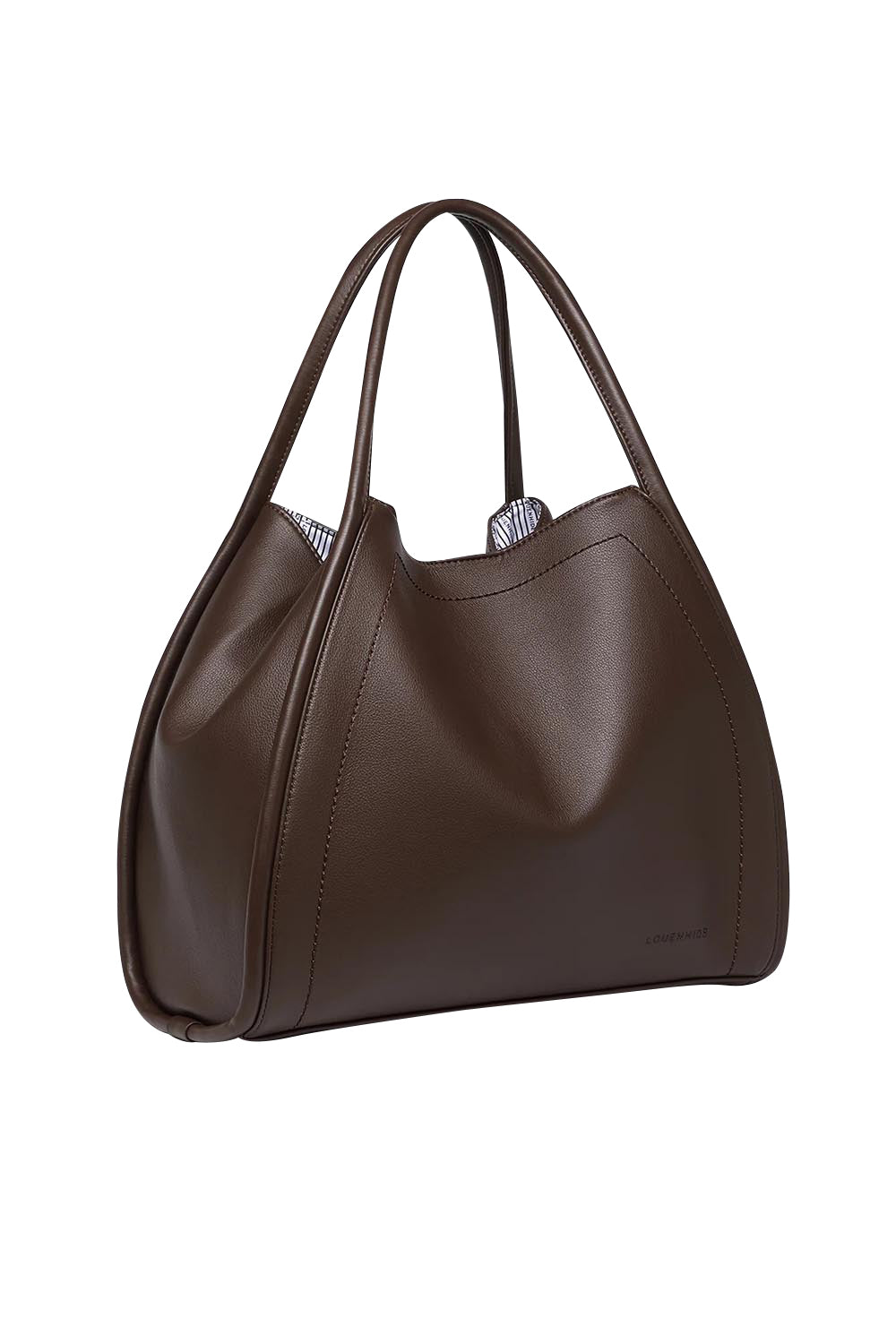 Product shot of the Sutton Shoulder Bag in colour Chocolate, detail