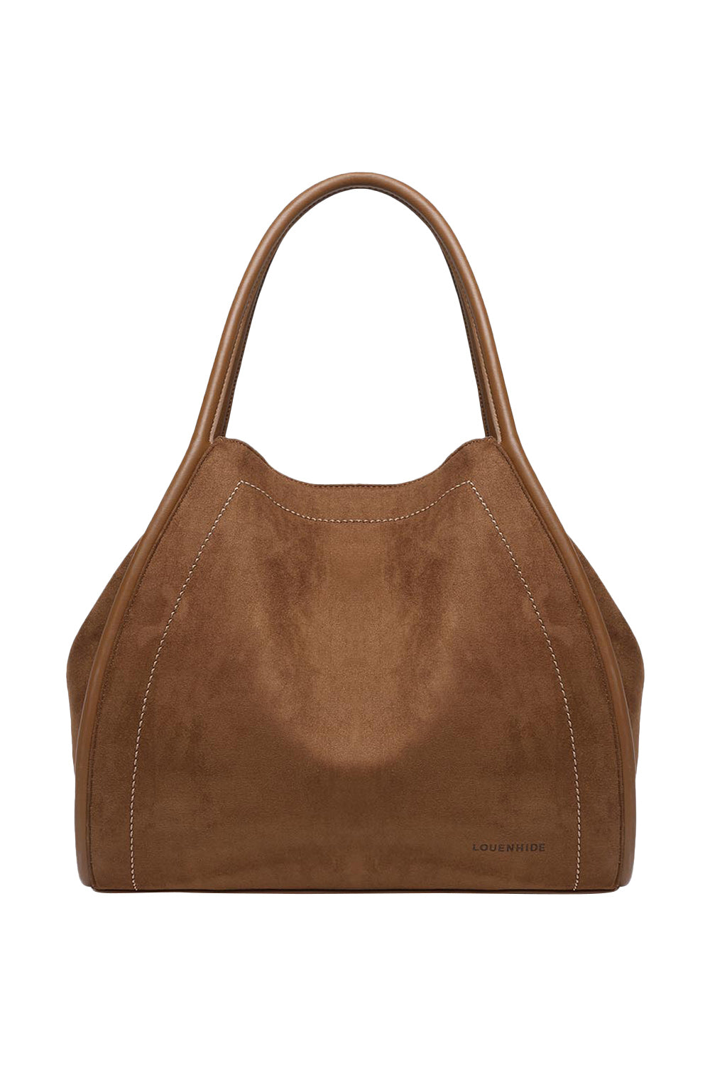 Product shot of the Sutton Shoulder Bag in colour Tansuede, from the front