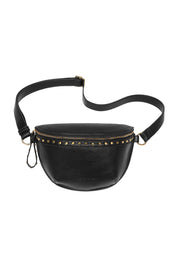 Product shot of the Cassidy Belt Bag in colour Black (Black), from the front