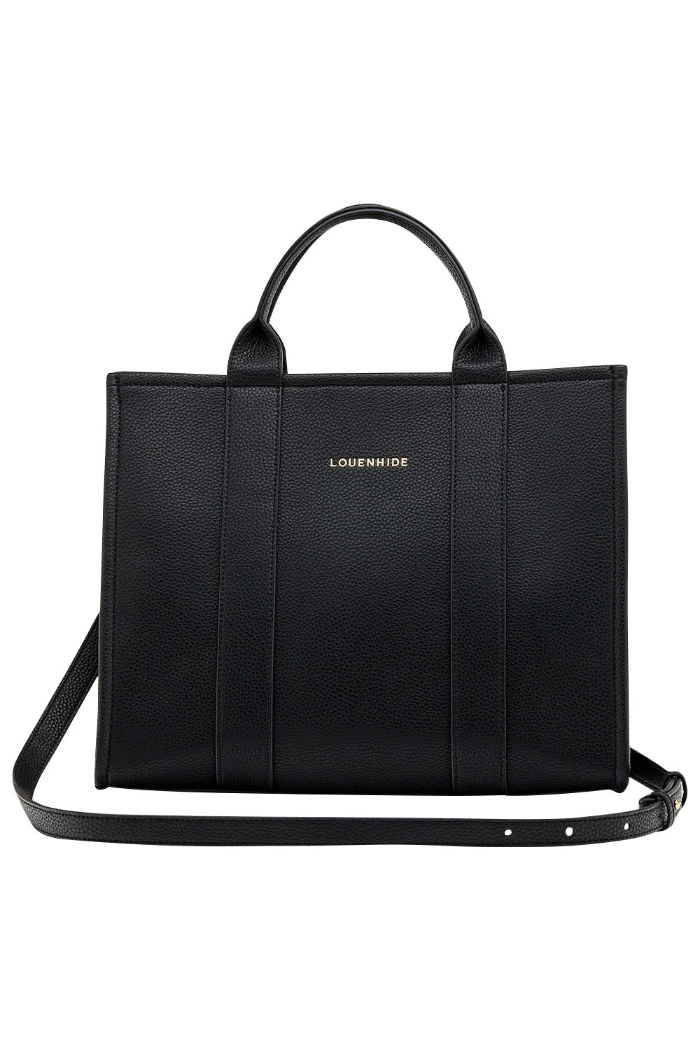 Product shot of the Manhattan Tote Bag in colour Black (Black), from the front