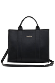 Product shot of the Manhattan Tote Bag in colour Black (Black), from the front